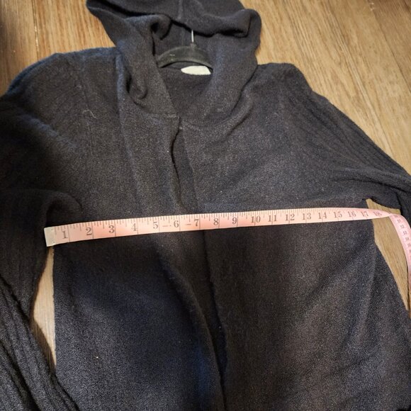 Halogen Hooded Wool blend Cardigan Sweater Black Large Some pilling - Picture 7 of 12